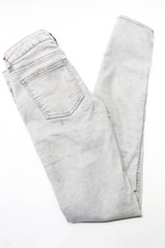 ACNE Studios Womens Cotton Denim Skinny Slim Acid Wash Jeans White Grey Size 26