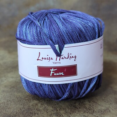 Louisa Harding FAUVE Yarn #12 Purple FAUX SUEDE Ribbon SHINY Center 50 Grams