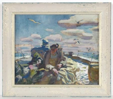 Anatoli Dovzhenko (1932-1991), "Fishermen", Soviet Socialist Realism, 1960s (m)