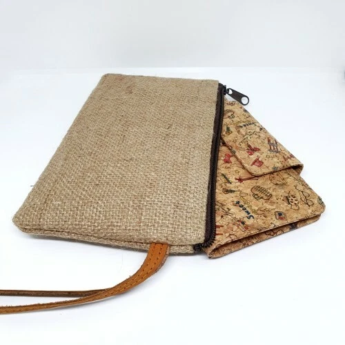 Práctica bolsa de yute hecha a mano ecológica, sostenible ideal para veganos por EcoQuote Foto 3 de 4