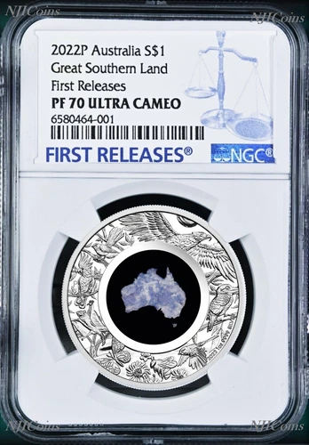 Soldout 2022 Australia Great Southern Land LEPIDOLITE 1oz Silver Coin NGC PF70 F
