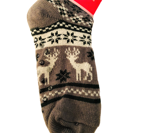 2 Pair Pack - CARNIVAL Womens Sherpa Lined Slipper Socks with Grippers Size 9-11 - Picture 69 of 72