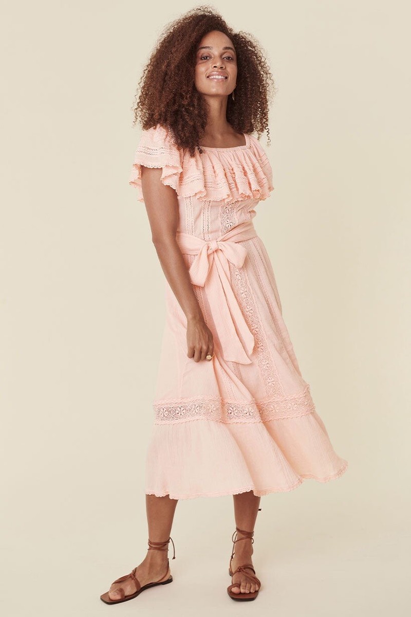 New SPELL Cassie Lace gown in Petal Size Medium Australia