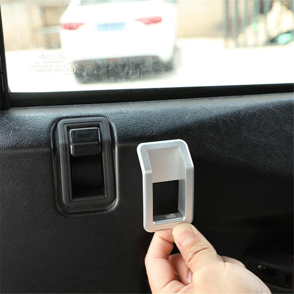 Reemplazo de aleación de manija de puerta perno bloqueo pasador moldura para Land Rover Defender 2004-19 4 puertas Foto 4 de 4