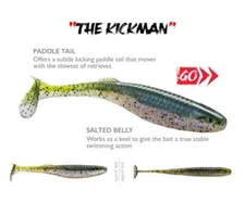 Rapala CrushCity The Kickman Lures Pike Perch Paddle Tail Swimbaits Fishing Shad