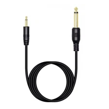 5ft 6.35mm 1/4" to 3.5mm 1/8" Mono Male TS Stereo Audio Adapter Conversion Cable