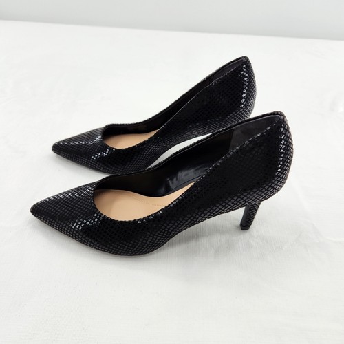 Alfani Jeules donna ecopelle nero serpente liscio elegante slip on tacco 6,5M - Foto 4 di 8