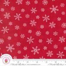 Moda HOLIDAYS AT HOME 56077 15 Red Snowflakes Deb Strain Quilt Fabric CHRISTMAS