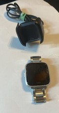 Fitbit Versa Lite Stainless Steel Strap Heart Rate Fitness Smartwatch & Charger