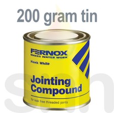 Hawk White Pipe Jointing Compound Leak Free Joints 200 or 400 Gram Tins Boss