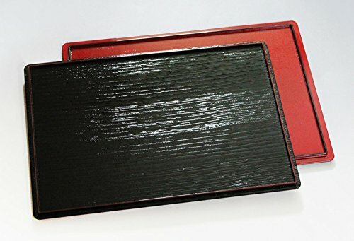 5PCS Made in Japan 39cm Double-sided Rectangle Tray Black(Non Slip) Red(Lacquer) - Picture 2 of 5