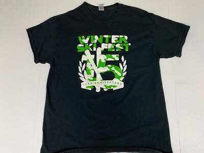 Winter Ski Fest Mens T Shirt L black 2021 sports extreme