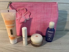 4 Pc. Darphin Paris Pink  Cosmetic Bag W/ Skin Products