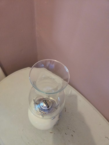 Blaue Blumen WEISS MILCH Glas Windlicht Lampe Pionier Prärie Shabby Chic 60er - Bild 7 von 10