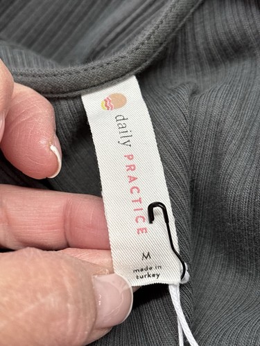 Anthropologie Daily Practice Ribbed Midi Dress Gray M Casual New With Tags! - Picture 5 of 12