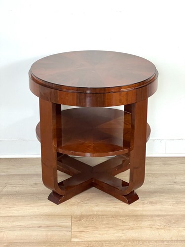 Rotondo Art-Deco-Tisch " Hannover “ Di Legno Noce Di Retroles - Foto 2 di 6