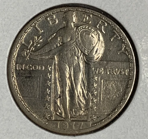 1917-D Type 2 Standing Liberty Quarter,  AU (9040)