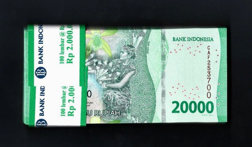 Indonesia 20000 RUPIAH P-166 2022 x 10 Pcs Lot (200,000 = 1/5 Million) UNC NOTE - Picture 4 of 4