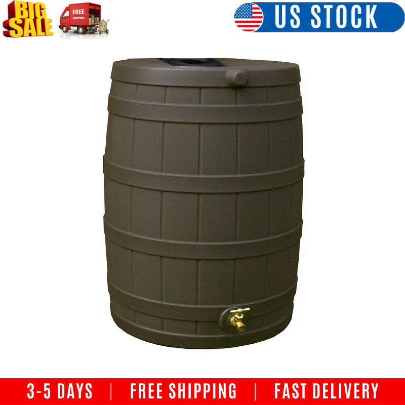 Good Ideas Rain Wizard 40 Gallon Rain Barrel OakFast delivery from