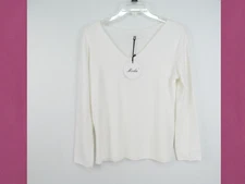 Moda Women's Long Sleeve Top Shirt Off-White Size M/L