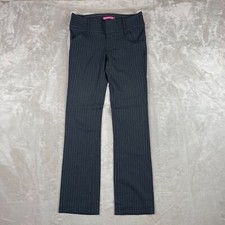 Alice + Olivia Women Pants 2 (29x31) Grey Striped Straight Leg Trouser Designer