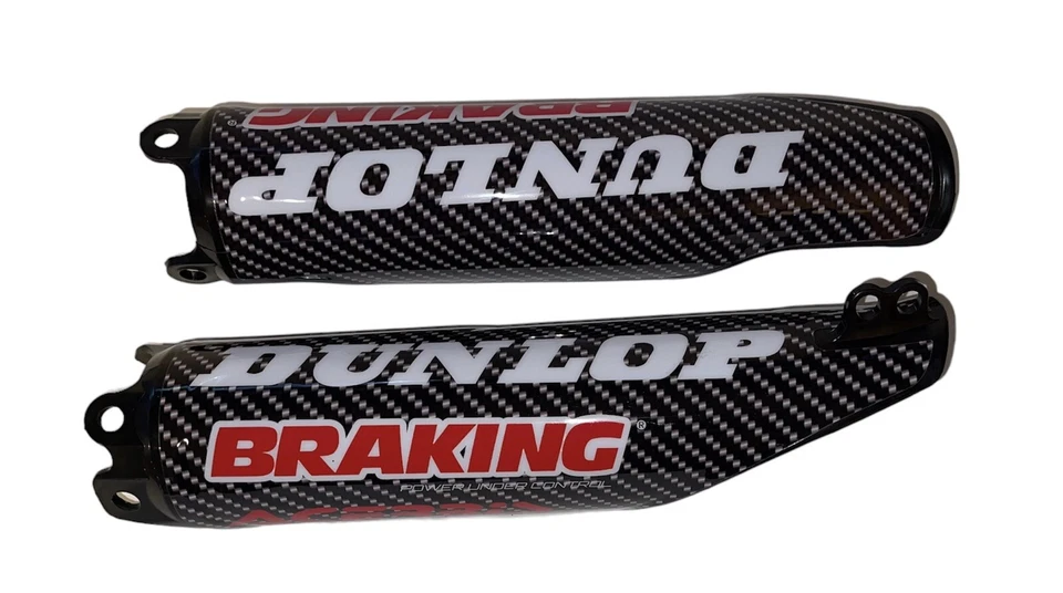 Protetores de garfo Honda 2004-2017 com gráficos de aparência de carbono CR125 250 CRF250 450 - Imagem 3 de 4