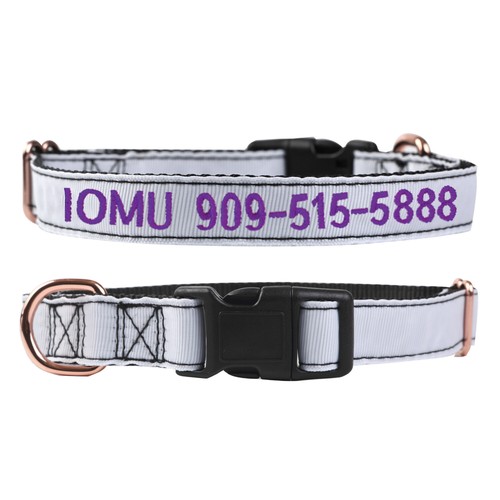 USA Embroidery Personalized Dog Collar Engraved ID Tag Custom Name pet collar - Picture 20 of 20
