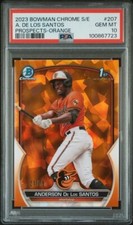 2023 Bowman Chrome Sapphire Anderson De Los Santos 1st Orange RC /75 PSA 10 (23)