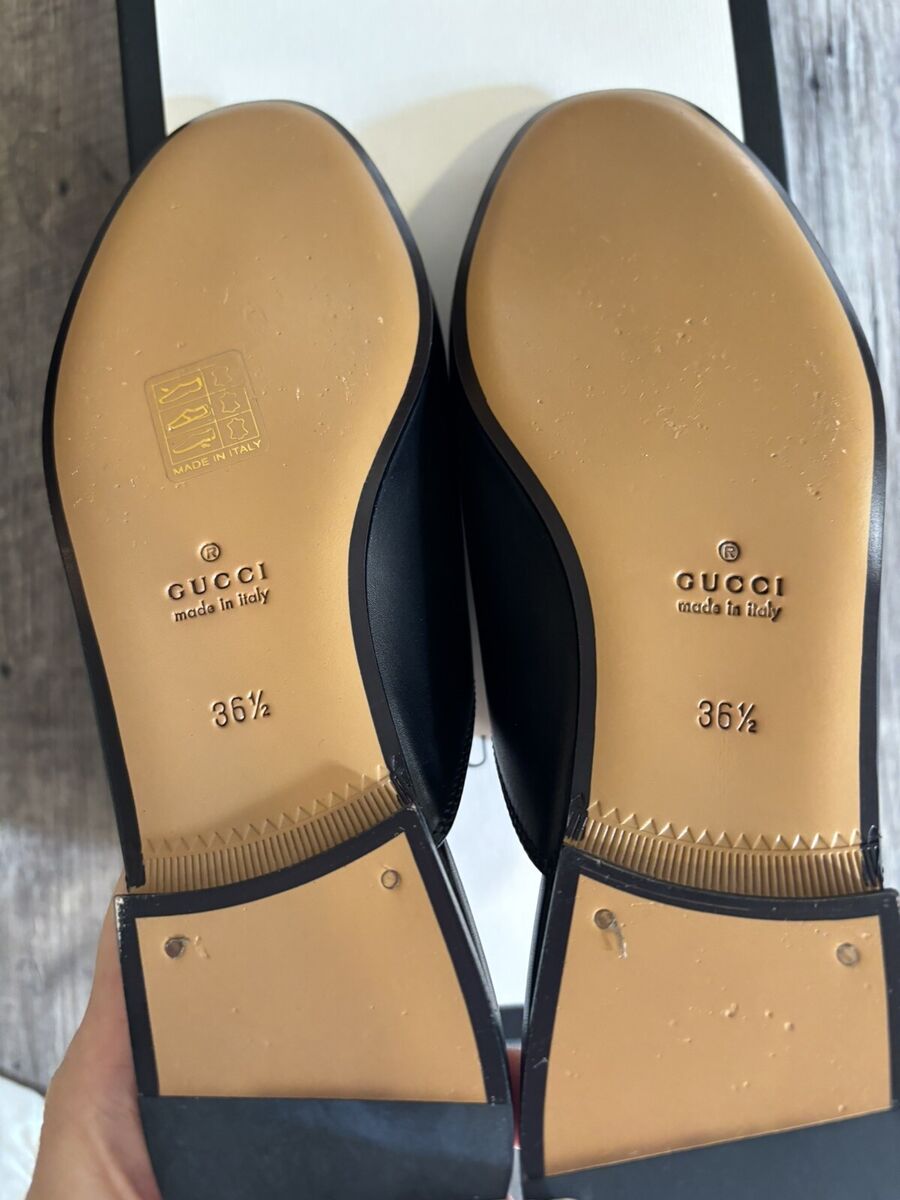 Gucci 423513 Women's Princetown w/Horsebit Black Leather Gucci 423513 Women's Princetown w/Horsebit Black Leather
