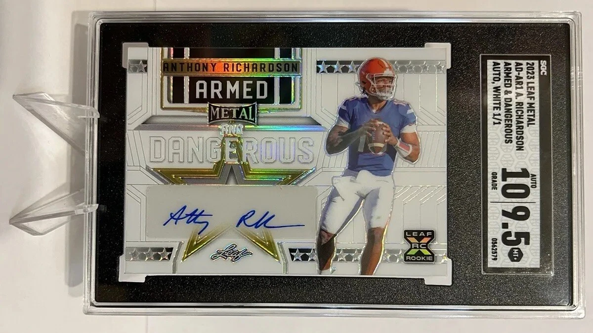 Anthony Richardson Leaf Metal Armed & Dangerous Autographs #ADAR1 Green Crystal 1/1