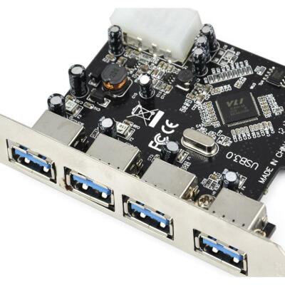 USB 3.0 PCI Express PCI-E Card HUB Chipset Adapter 4 Port