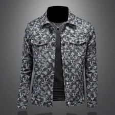 Men Luxury Fashion Denim Jacket Trendy Street...