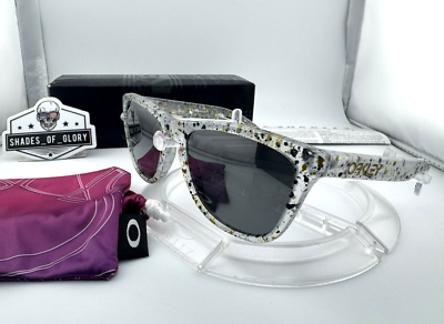 OAKLEY FROGSKINS SPLATTER METALLIC CLEAR PRIZM BLACK SUNGLASSES
