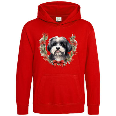 Havaneser Weihnachtskranz Hoodie für Kinder Hund Gassi Tiere Besitzer Haustier Weihnachten...