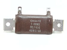 Ohmite F406 250 Series 40 Watt 5 Ohm Vitreous Enamel Wire Wound Resistor