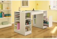 Home Storage Organizer Wood Craft Drawer Jewery-Making Hobby Artist Desk White