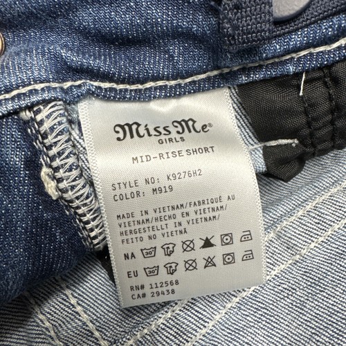 Miss Me Los Angeles Blue jeans Girls Criss Cross Sequin Shorts Size 7 NWT - Picture 5 of 10