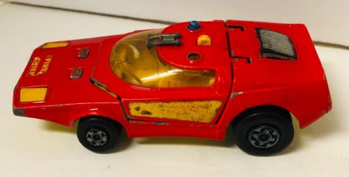 Vtg 1971 Lesney Matchbox Speed Kings K32/40 Shovel Nose Fire Chief Red ~ ROUGH - Picture 2 of 9