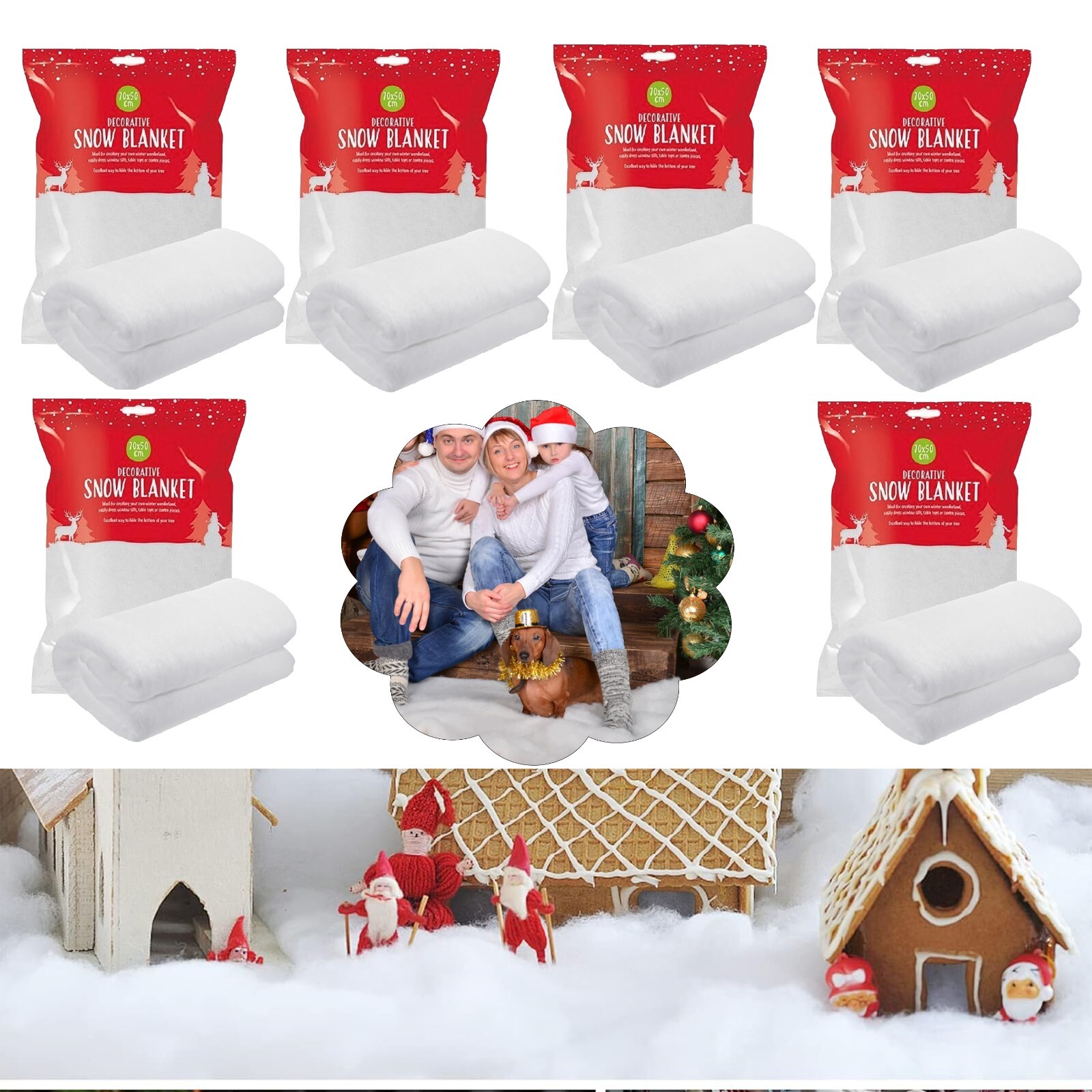 16x Christmas Snow Blanket Xmas Decoration Artificial Fake Snow Roll