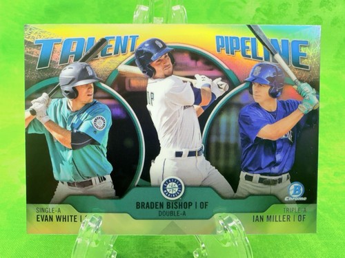 Evan White / Braden Bishop / Ian Miller Mariners - 2019 Bowman Chrome #TP-SEA