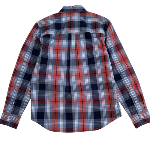 NWT Nordstrom Blue Red Plaid Button Down Shirt Boys Medium 8/10 - Picture 2 of 8