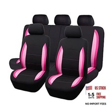 Car Seat Covers Front Seats Rear Bench Polyester Car Black Pink Light Pink