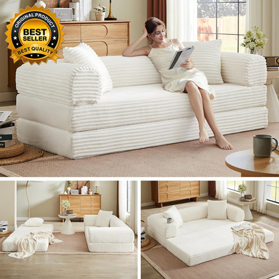 Boneless Couch Sofa Bed Sectional Couches for Living Room,Futon Cloud Couch with