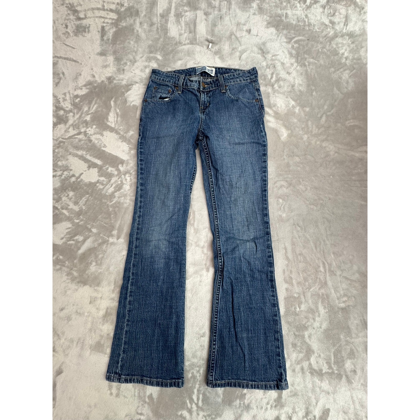 Signature by Levi Strauss Co Womens Medium Bootcut Jeans Low Rise Blue Denim