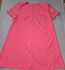  Dress Pink 0XL Shein Curve Short Lace Sleeves Washable NEW