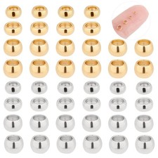 4 Sizes About 400pcs Round Beads 1.53mm Stainless Steel Crimp Beads Spacer Beads