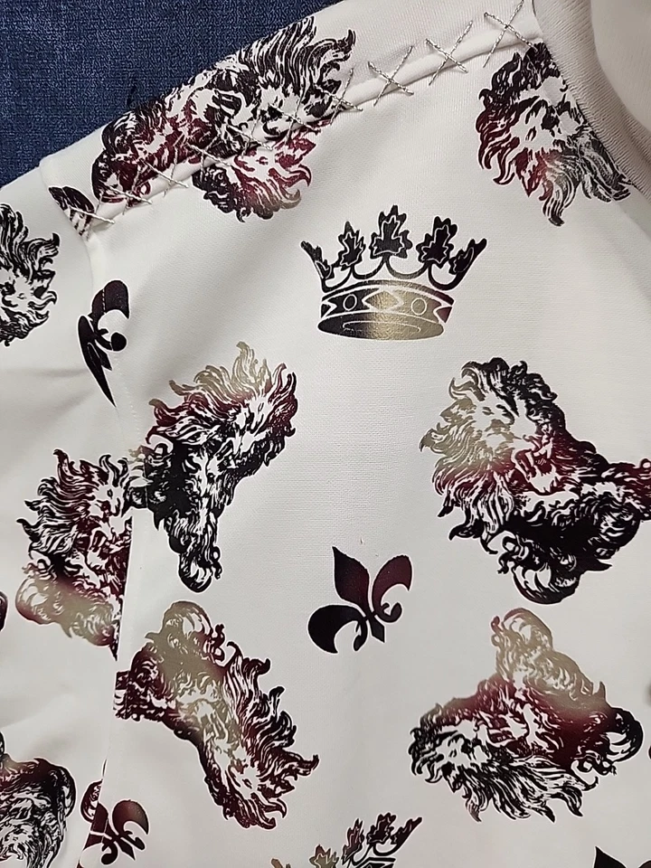 Kanji Premium Jeans Lion & Crown AOP Zip-up Fleece Jacket NEW Old Stock 5XL CL09 - Image 4 of 4