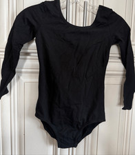 Stelle Girls Long Sleeve Cotton Dance Gymnastics Ballet Leotards Black Size 8Y