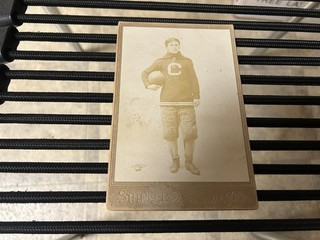 original 19th century c. 1880's FOOTBALL PLAYER 4 1/8 X 6 1/8 CABINET PHOTO CARD