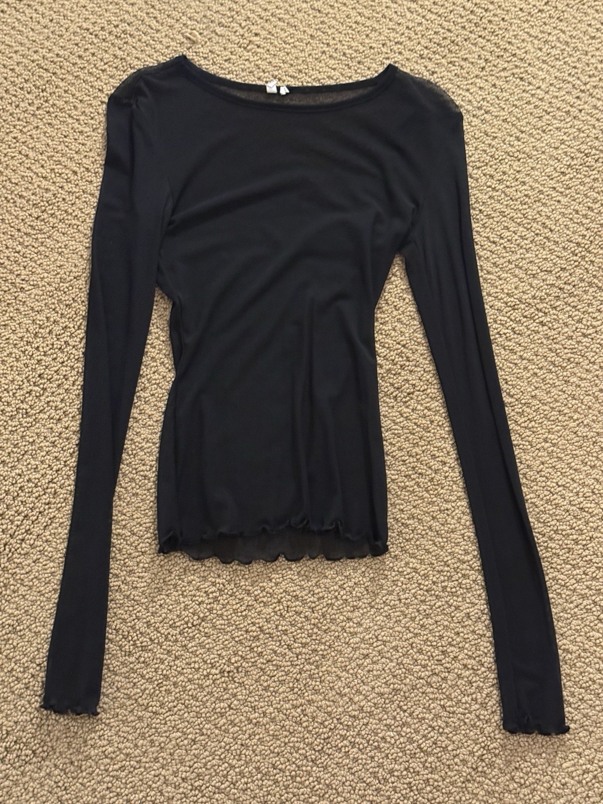 urban outfitters out from under Black Mesh Long Sleeve Sheer Women’s Top Size S